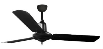 Colonial Matt Black All Black AC Motor Fan