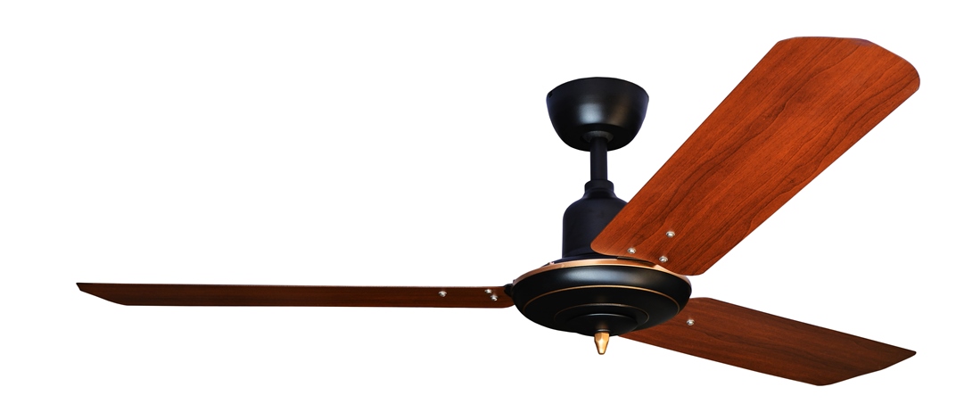 Colonial Matt Black (brass trim) With 3M Dark Teak Blade AC Motor Fan