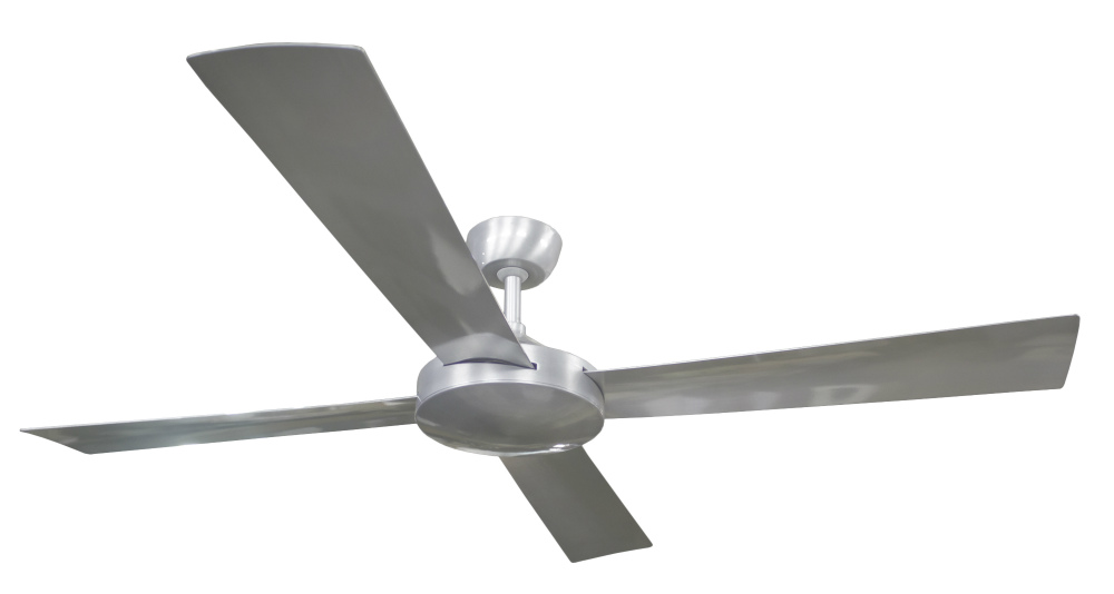 Contemporary Milano Brushed Al No Light (4 Blade) AC Motor Fan
