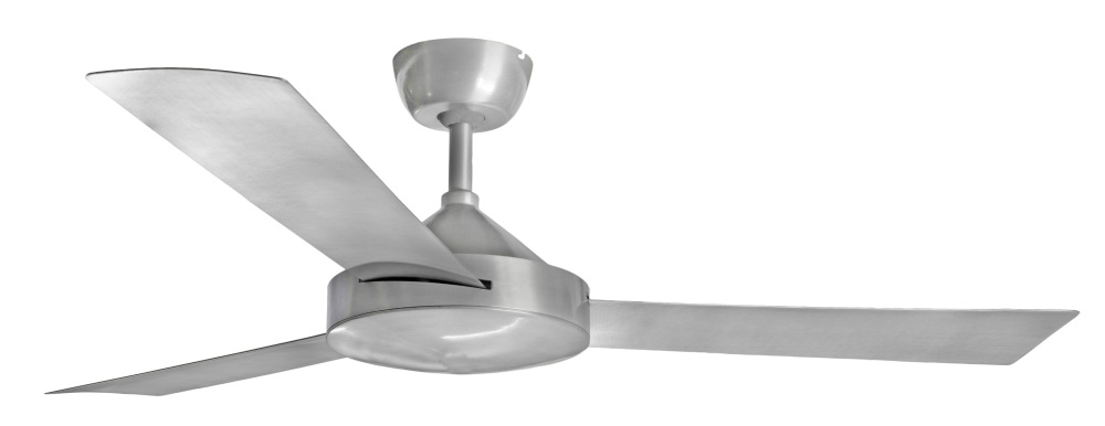 Contemporary Milano Brushed Al No Light (3 Blade) AC Motor Fan