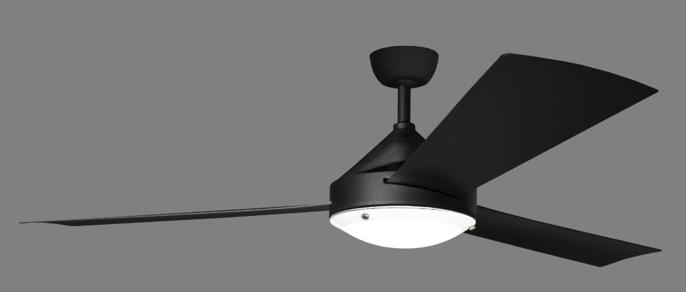 Milano Matt Black With Led 3 Blade Ac Motor Fan