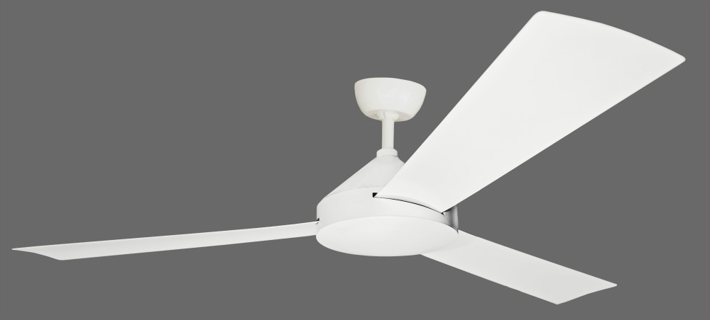 Contemporary Milano Matt White No Light (3 Blade) AC Motor Fan