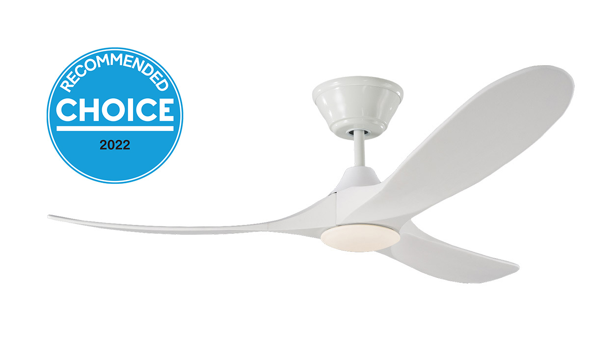 Milano SLIDER JUNIOR Full Moon White ( solid timber) Blade Fan - LED Light