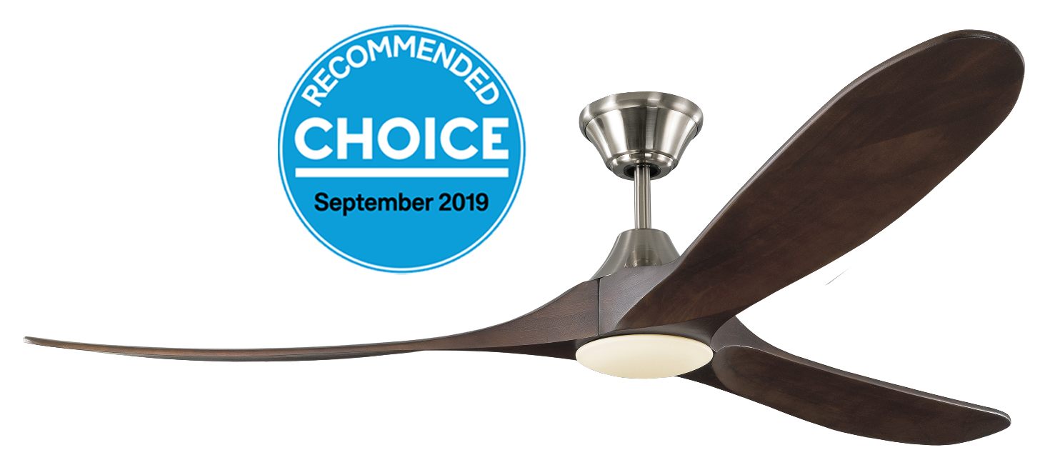 Milano Slider Junior Full Moon Brushed Steel With Walnut Solid Timber Blade Fan