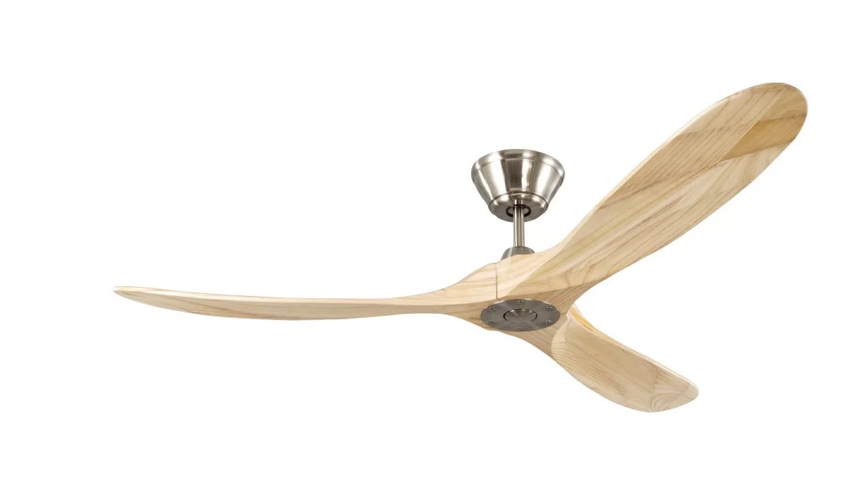 Milano SLIDER Junior Brushed steel with Nature wood blade ( solid timber) (NO LIGHT)