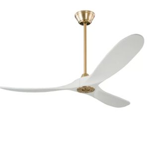 Milano SLIDER NOVA Full Moon Burnished Brass With White (Solid Timber) Blade Fan - Dimmable LED Light Milano SLIDER NOVA Full Moon Burnished Brass With White (Solid Timber) Blade Fan - Dimmable LED Light