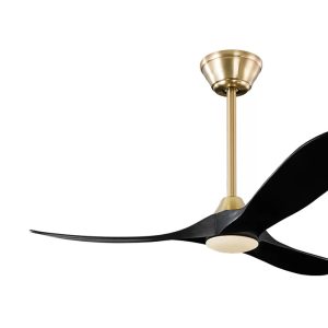 Milano SLIDER NOVA Full Moon Burnished Brass With Black Blade Fan - Dimmable LED Light Milano SLIDER NOVA Full Moon Burnished Brass With Black Blade Fan - Dimmable LED Light