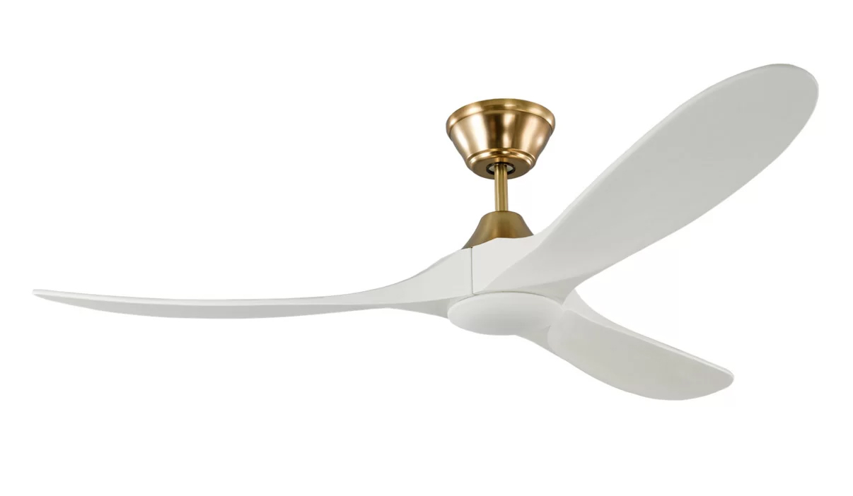 Milano Slider Mini Burnished Brass With White Blade With Dimmable Led Light
