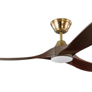 Milano Slider Mini Burnished Brass With Walnut Blade With Dimmable Led Light Milano Slider Mini Burnished Brass With Walnut Blade With Dimmable Led Light