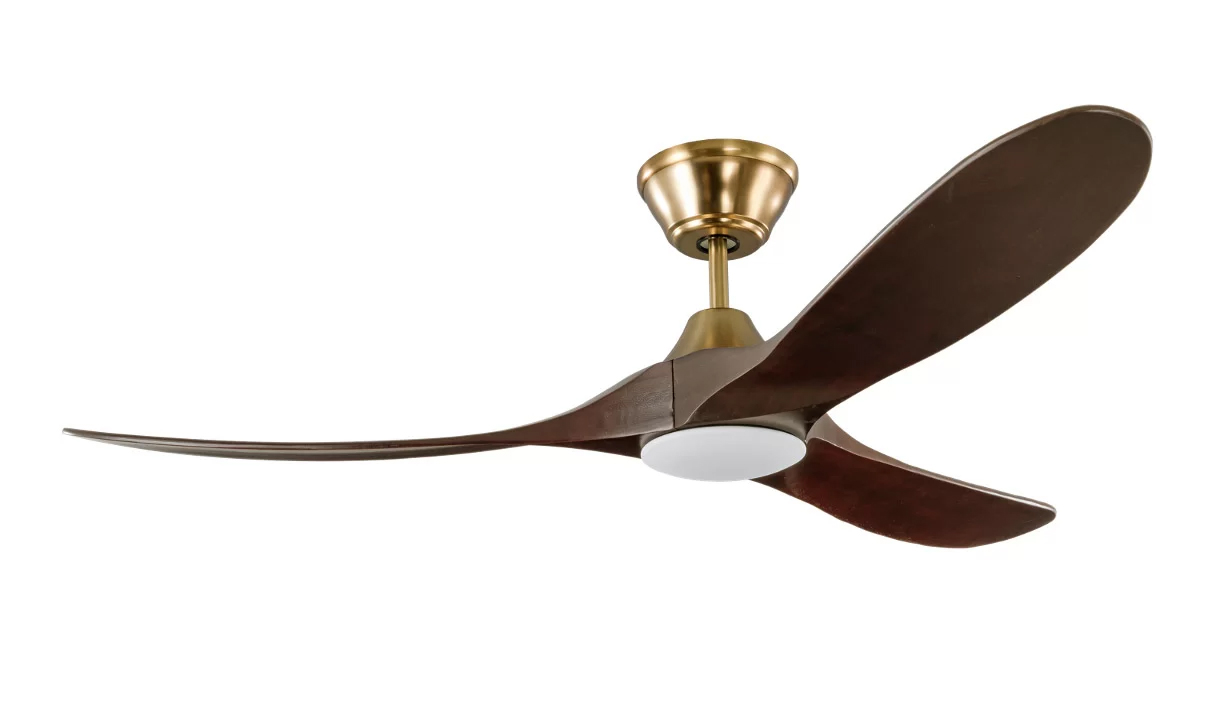 Milano Slider Mini Burnished Brass With Walnut Blade With Dimmable Led Light